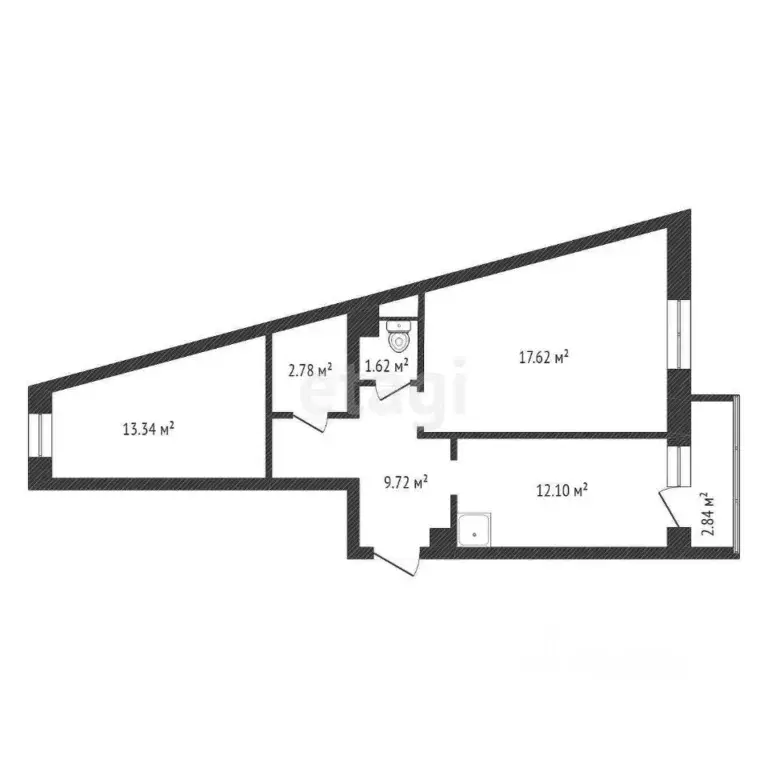 2-к кв. Красноярский край, Красноярск Северный мкр, пер. ... - Фото 2