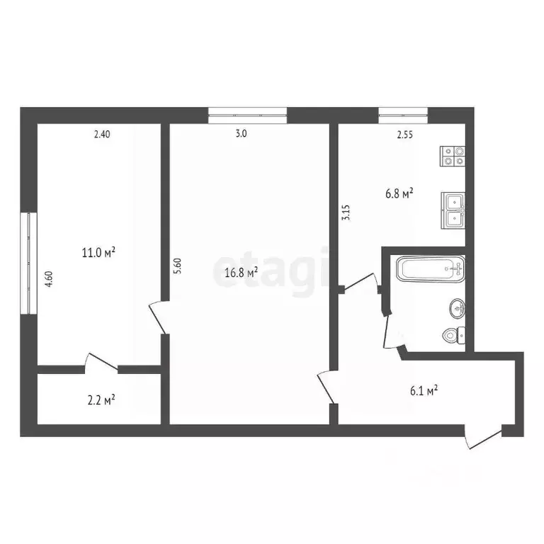 2-к кв. Крым, Ялта муниципальный округ, Береговое пгт ул. Кипарисная, ... - Фото 2