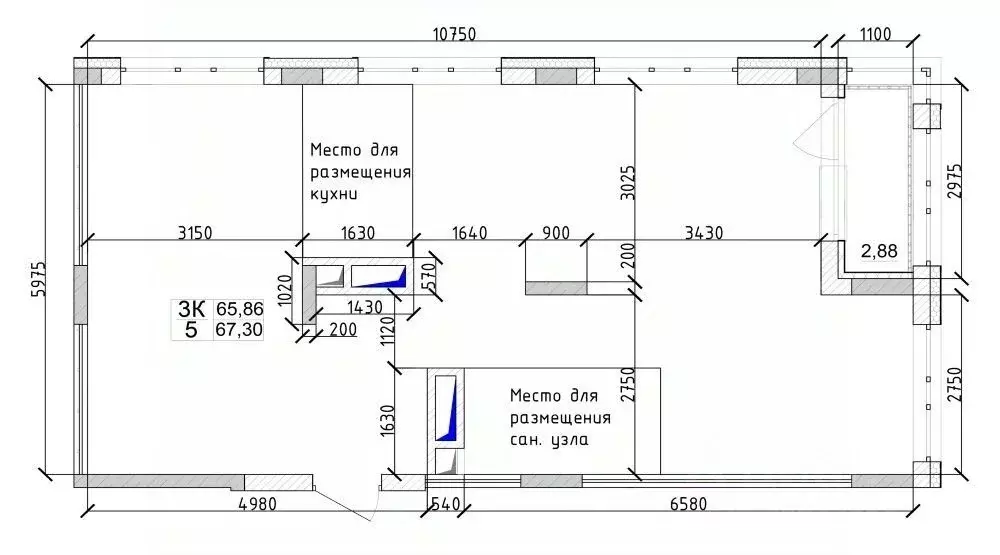 3-к кв. Кемеровская область, Кемерово ул. 1-я Линия, 24 (65.4 м) - Фото 1