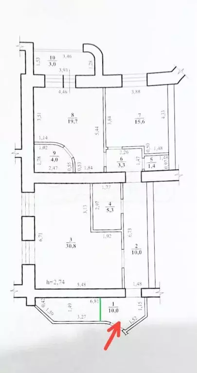 3-к. квартира, 100,1 м, 7/13 эт. - Фото 0