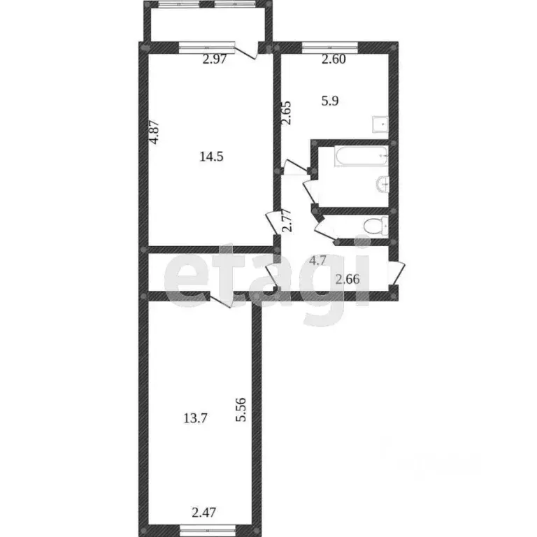 2-к кв. Вологодская область, Вологда Галкинская ул., 74 (43.9 м) - Фото 1