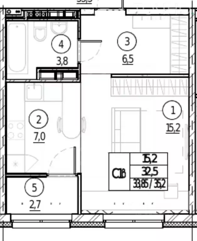 1-к кв. Пензенская область, Пенза ул. 65-летия Победы, 32 (35.2 м) - Фото 1
