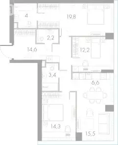 3-комнатная квартира: Москва, Кутузовский проезд, 16А/1 (92.6 м) - Фото 1