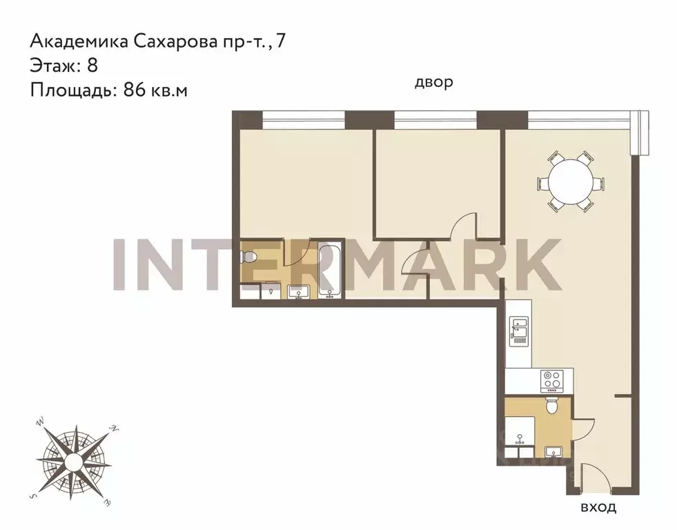 3-к кв. Москва просп. Академика Сахарова, 7 (86.0 м) - Фото 1