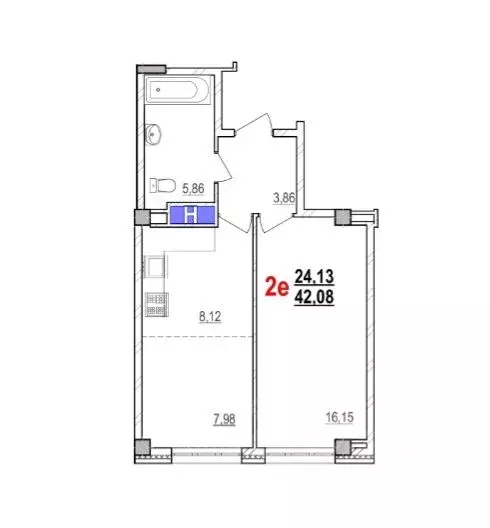 2-к кв. Белгородская область, Белгород Парковая ул., 11к2 (42.0 м) - Фото 2
