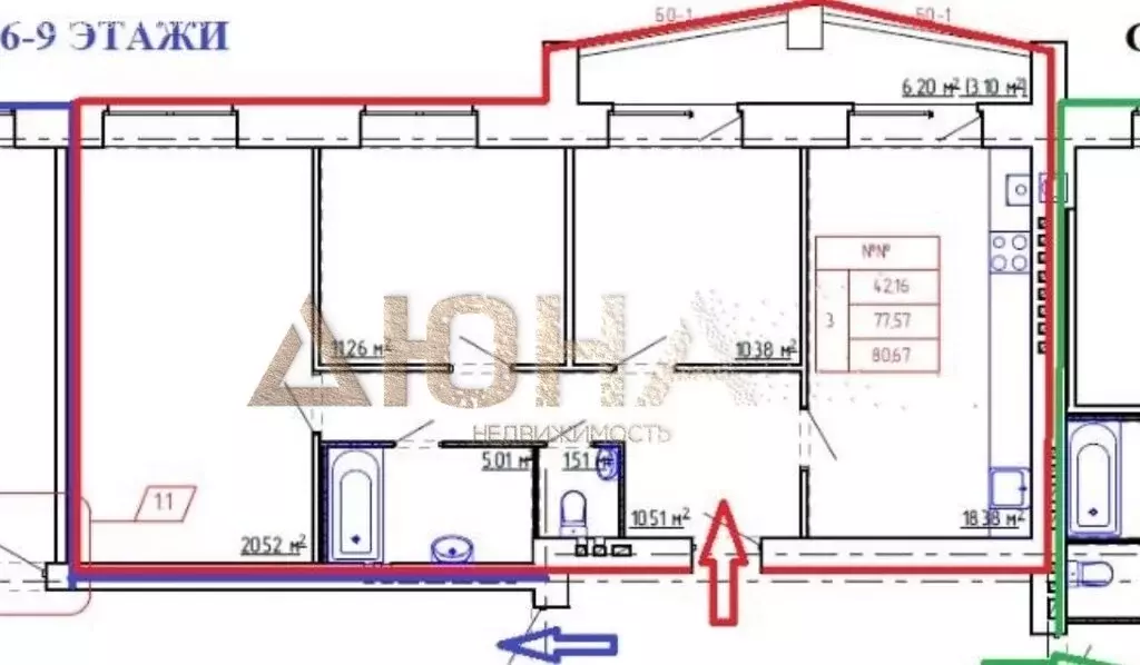 3-комнатная квартира: Кострома, улица Стопани, 46 (80.67 м) - Фото 0