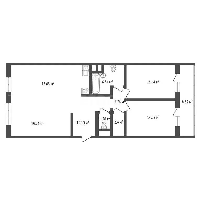3-комнатная квартира: Москва, Новогиреевская улица, 5 (97 м) - Фото 1