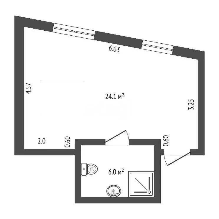 Квартира-студия: Санкт-Петербург, Майков переулок, 4А (30.1 м) - Фото 1