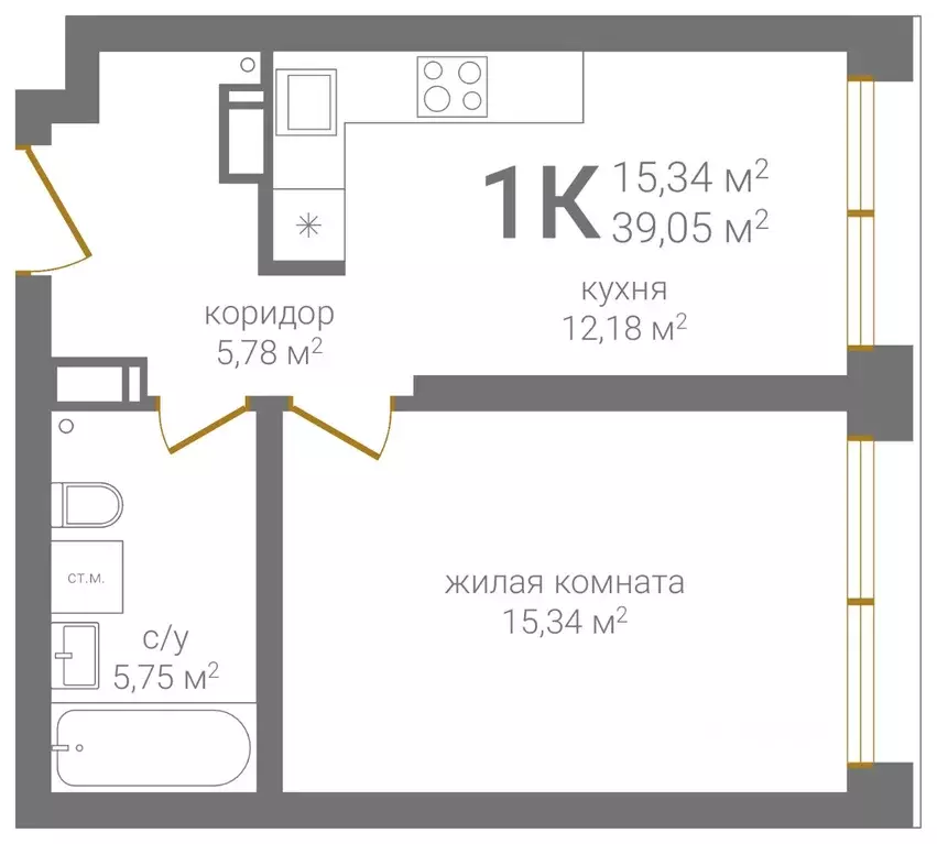1-к кв. Нижегородская область, Нижний Новгород KM Печерский жилой ... - Фото 1