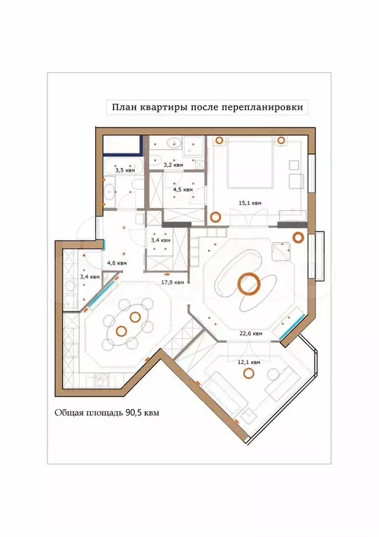 3-к. квартира, 91 м, 16/24 эт. - Фото 0