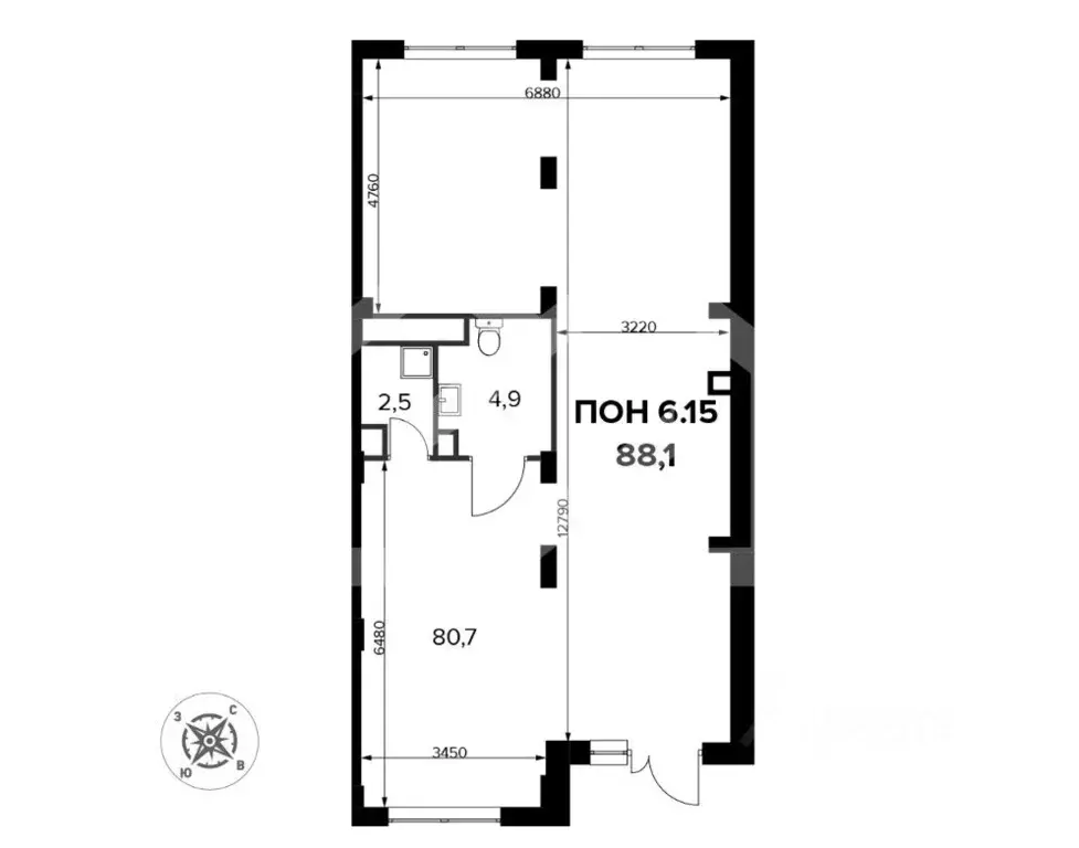 Помещение свободного назначения в Москва Ленинградское ш., 228к1 (88 ... - Фото 2
