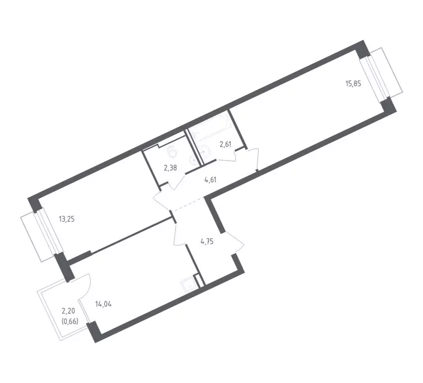 2-комнатная квартира: село Лайково, микрорайон Город-Событие, ЖК ... - Фото 1