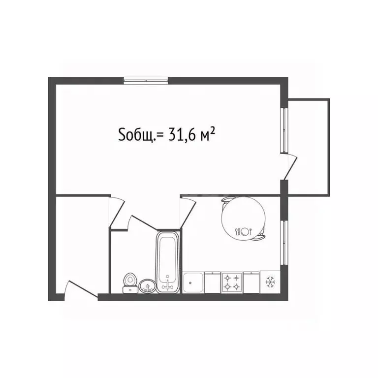 1-к кв. Брянская область, Фокино ул. Гайдара, 6 (31.6 м) - Фото 2