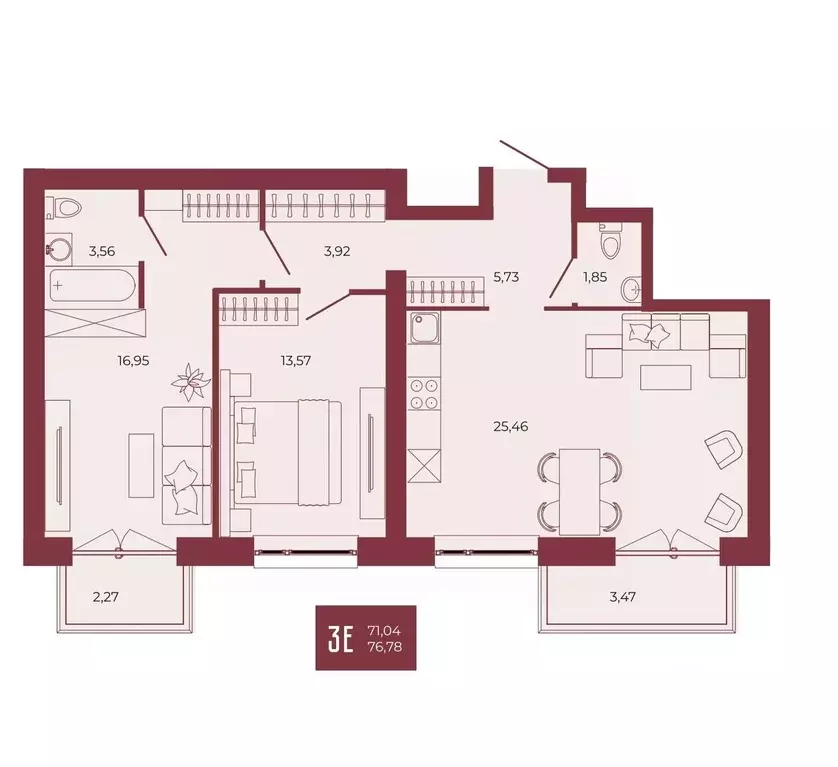 3-к кв. Пензенская область, Пенза ул. Тепличная, 55 (76.78 м) - Фото 1