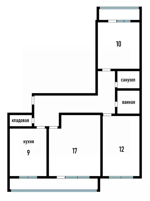 3-к кв. Томская область, Томск ул. Кулагина, 11/1 (66.1 м) - Фото 2