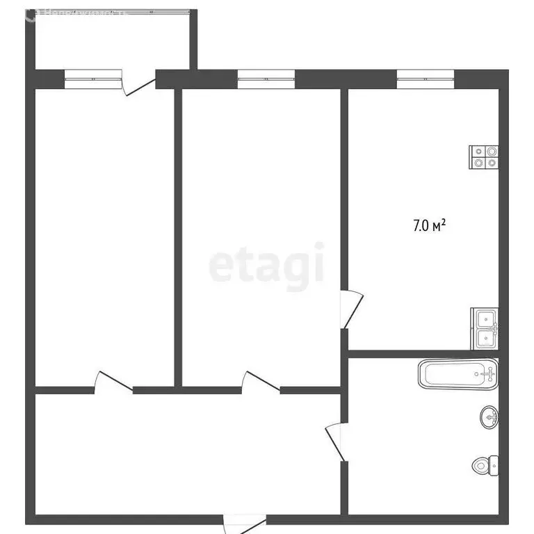 2-комнатная квартира: Рыбинск, улица Плеханова, 36 (45 м) - Фото 0