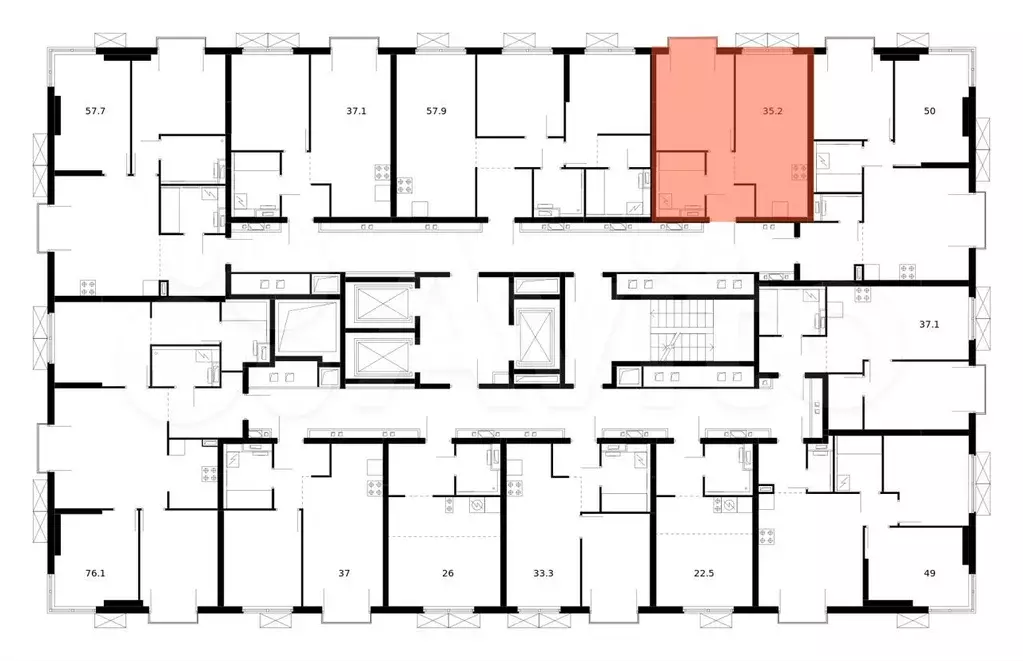 1-к. квартира, 35,2 м, 13/24 эт. - Фото 1