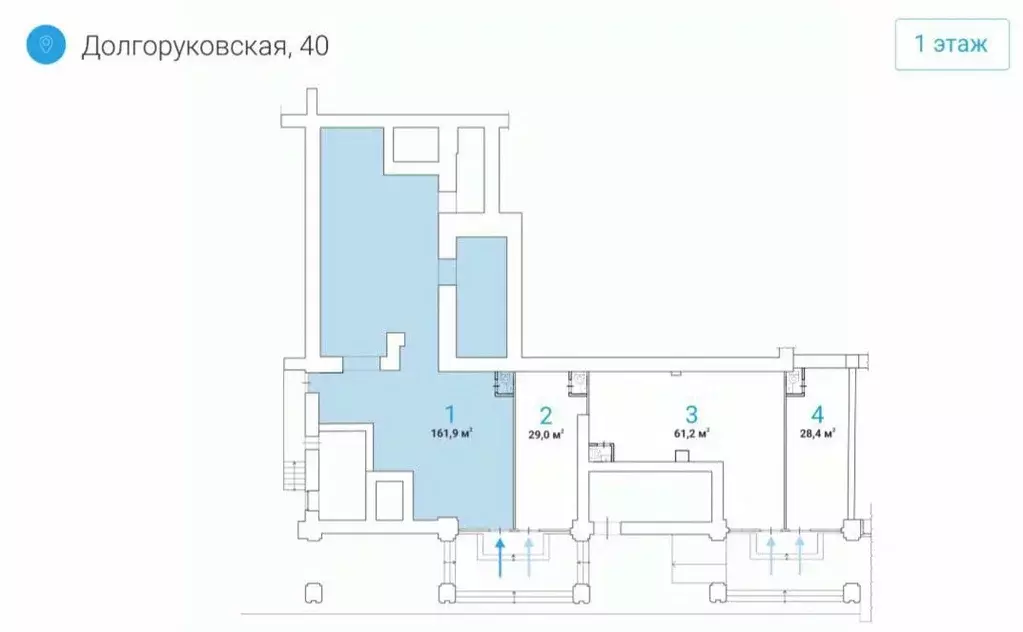 Помещение свободного назначения в Москва Долгоруковская ул., 40 (162 ... - Фото 2