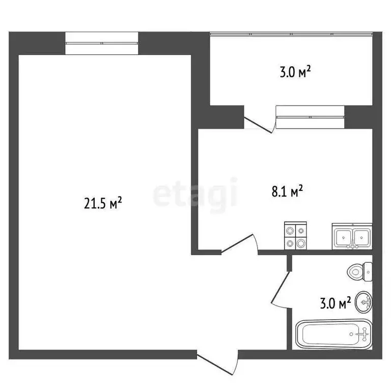 1-комнатная квартира: Саратов, Миллеровская улица, 13 (33.6 м) - Фото 1