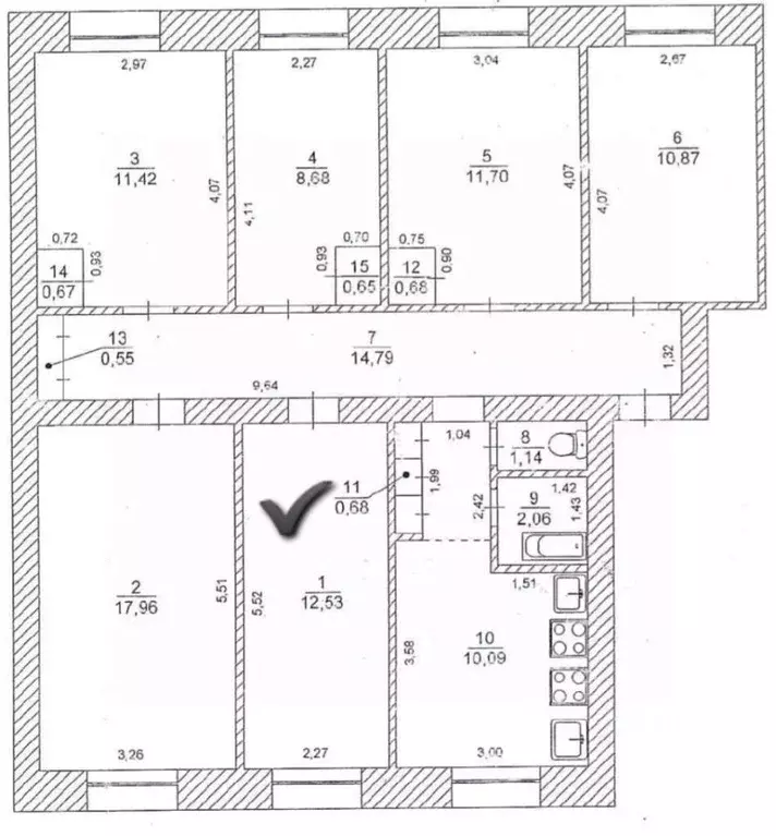 Комната Ульяновская область, Ульяновск ул. Ватутина, 54 (12.5 м) - Фото 2