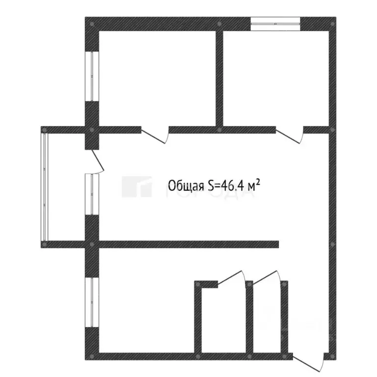 3-к кв. Кемеровская область, Прокопьевск ул. Гайдара, 10 (46.4 м) - Фото 2