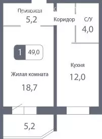 1-комнатная квартира: посёлок городского типа Голубое, Трёхсвятская ... - Фото 1