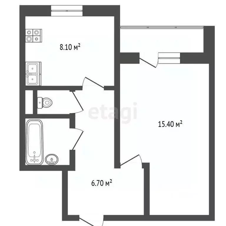 1-к кв. Ямало-Ненецкий АО, Новый Уренгой Советский мкр, 9/2 (35.9 м) - Фото 2