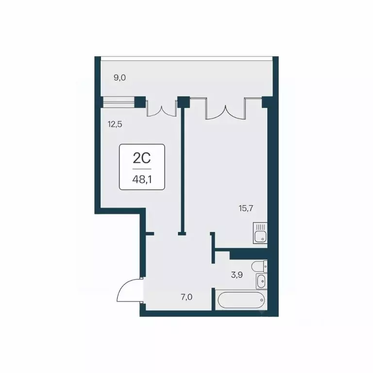 2-к кв. Крым, Алупка ш. Севастопольское, 6Ак2 (48.1 м) - Фото 1