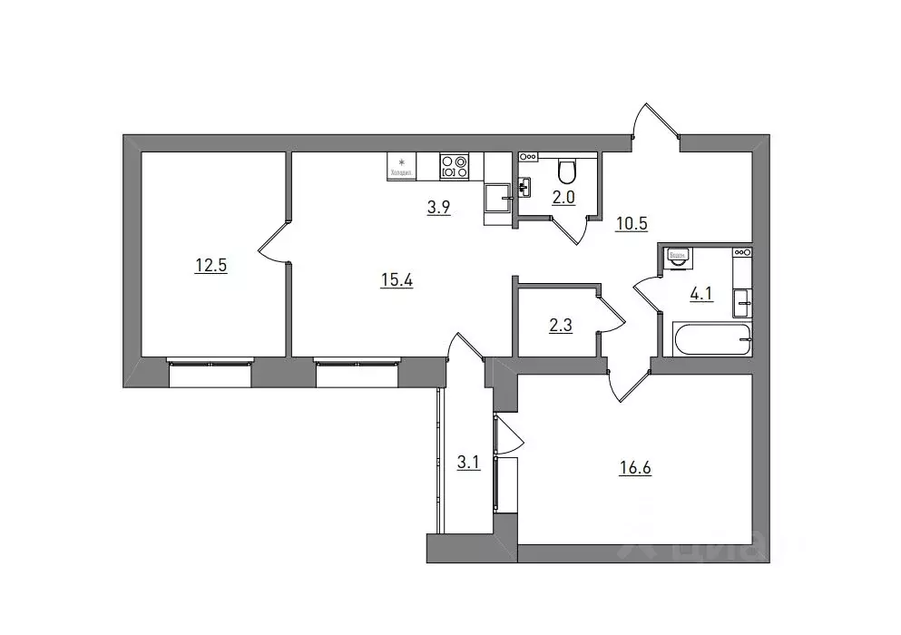 3-к кв. Кировская область, Киров городской округ, пос. Чистые Пруды ... - Фото 2