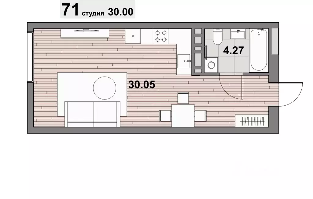 1-к кв. Калининградская область, Зеленоградск ул. Гагарина (34.32 м) - Фото 1