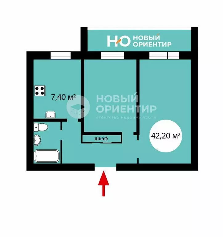 2-комнатная квартира: Екатеринбург, улица Владимира Высоцкого, 10 ... - Фото 1