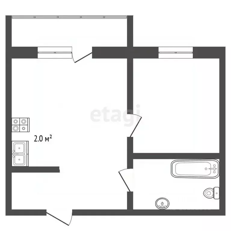 1-к кв. Челябинская область, Миасс ул. Кирова, 86 (40.7 м) - Фото 2