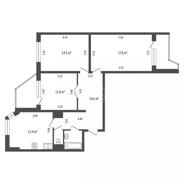 3-к кв. Московская область, Ленинский городской округ, Бутово пгт ... - Фото 2
