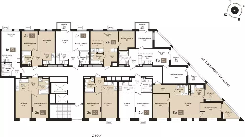 Студия Пермский край, Пермь ул. Капитана Гастелло, 21 (27.5 м) - Фото 2