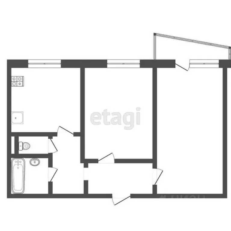 2-к кв. Тюменская область, Тюменский муниципальный округ, с. Каскара ... - Фото 2