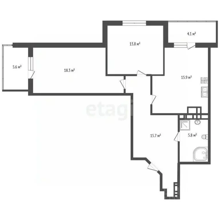 2-к кв. Самарская область, Самара Центральная ул., 25 (70.0 м) - Фото 2