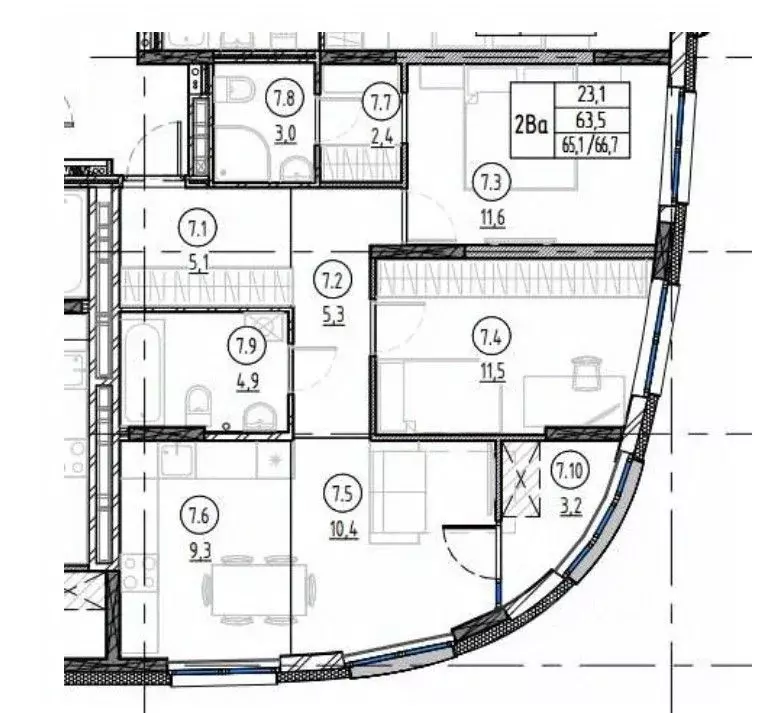 2-к кв. Пензенская область, Пенза ул. 65-летия Победы, 32к1 (63.5 м) - Фото 2