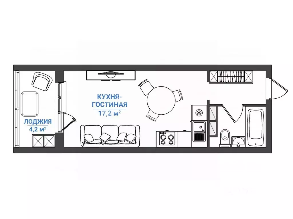 Студия Кировская область, Киров Луговой пер., 1 (23.2 м) - Фото 2