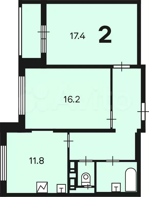 Аукцион: 2-к. квартира, 56,3 м, 6/15 эт. - Фото 0