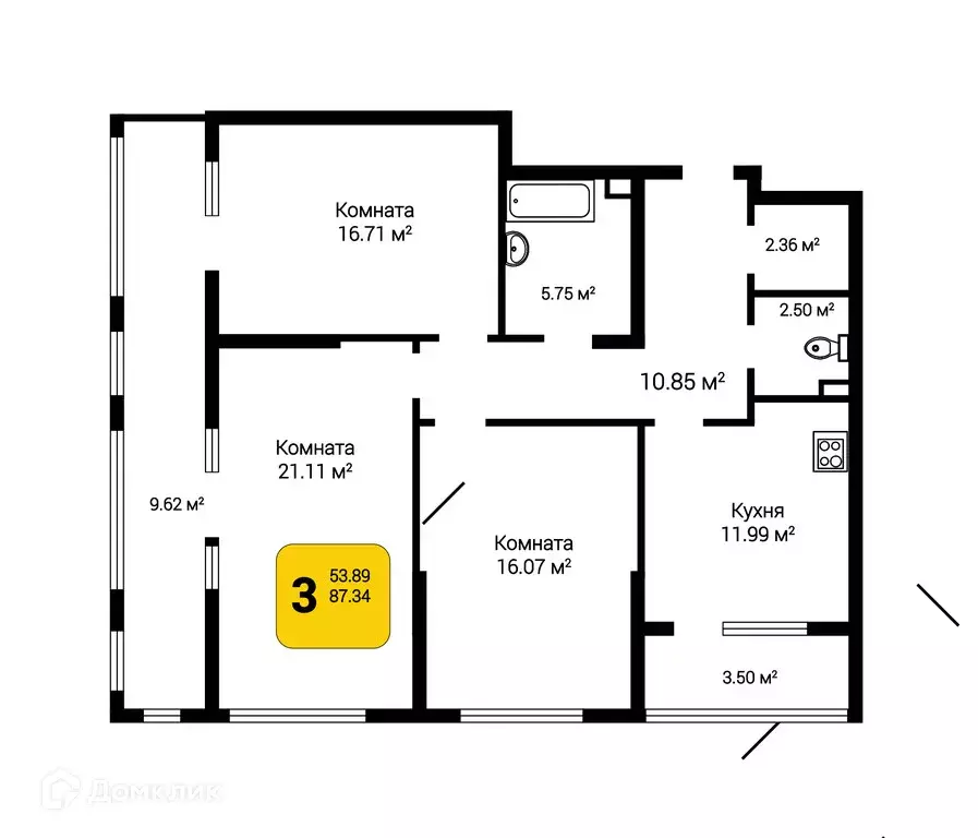 Продаётся 3-к квартира, 78.43 м - Фото 0