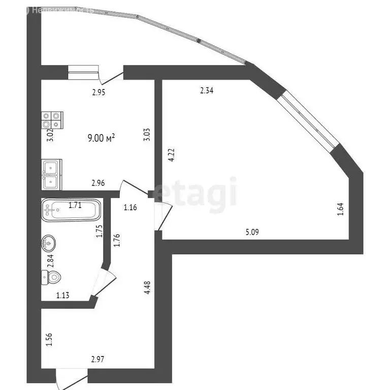1-комнатная квартира: Саранск, улица Тавлинская Набережная, 3 (39.7 м) - Фото 1