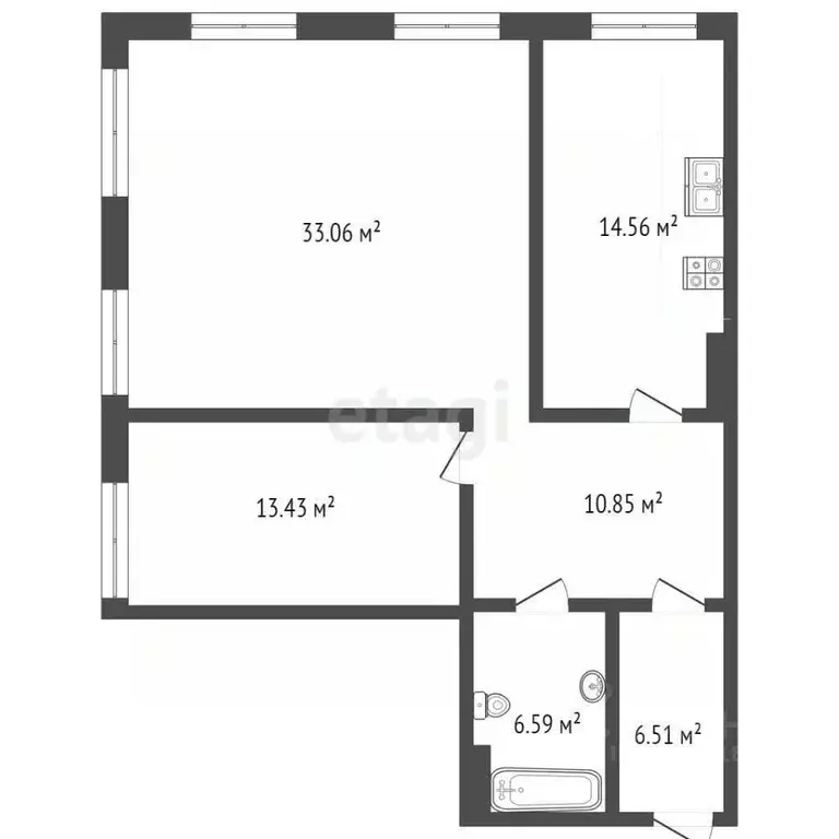 2-к кв. Ростовская область, Ростов-на-Дону Береговая ул., 55А (87.6 м) - Фото 2