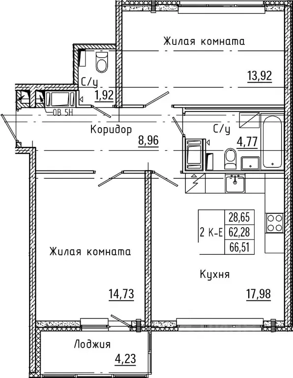 2-к кв. Ленинградская область, Всеволожский район, Янино-1 городской ... - Фото 0