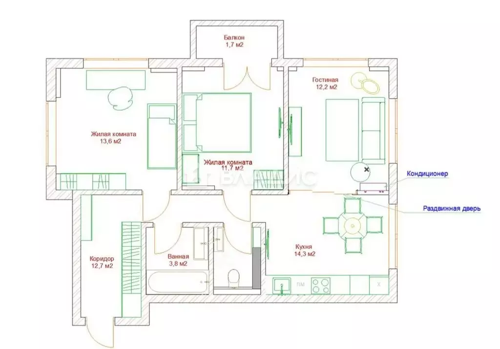 3-комнатная квартира: Нижний Новгород, 2-я Оранжерейная улица, 4Ак2 ... - Фото 1