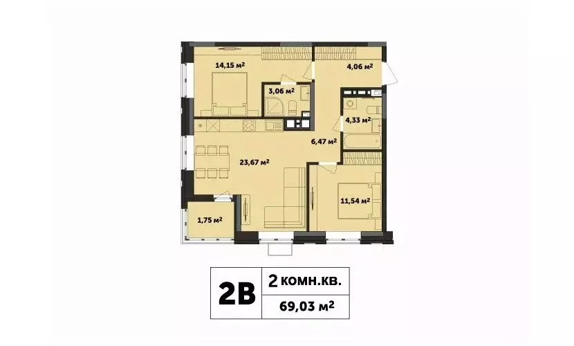2-к кв. Удмуртия, Ижевск ул. Академика Павлова (69.03 м) - Фото 0