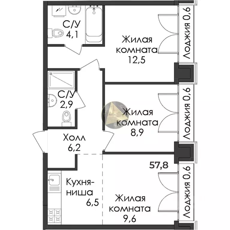 2-к кв. Санкт-Петербург наб. Обводного Канала, 169 (57.8 м) - Фото 2