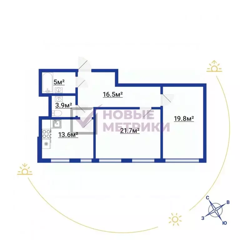 2-к кв. Санкт-Петербург Нижне-Каменская ул., 7к1 (80.5 м) - Фото 2