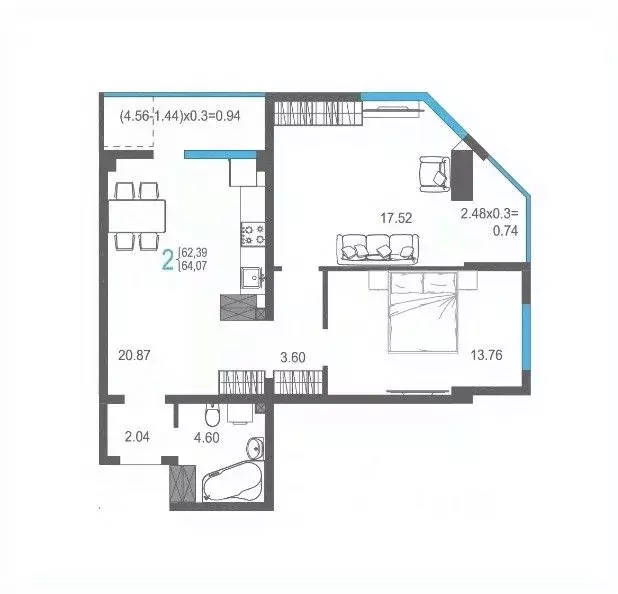 2-к кв. Крым, Ялта ул. Кирова, 155Ак1 (64.07 м) - Фото 1