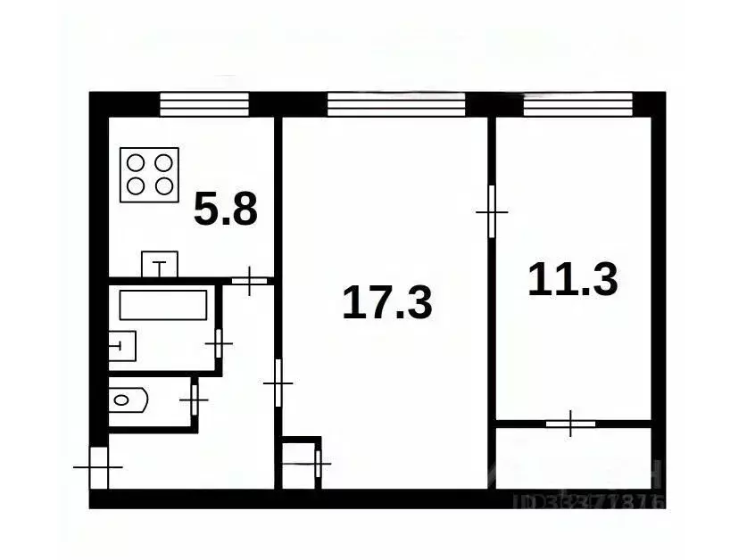 2-к кв. Санкт-Петербург ул. Карпинского, 36К6 (45.0 м) - Фото 2