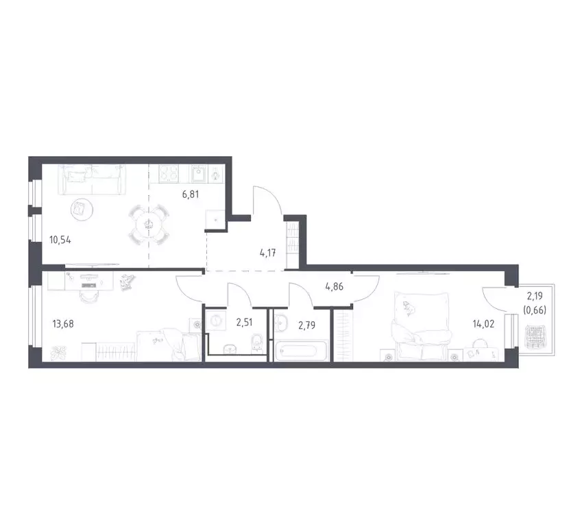 2-комнатная квартира: Ленинский городской округ, ЖК Новое Видное, 17 ... - Фото 1